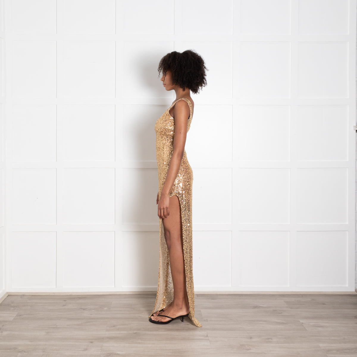 Nadine Merabi Gold Sequin Louisa Dress