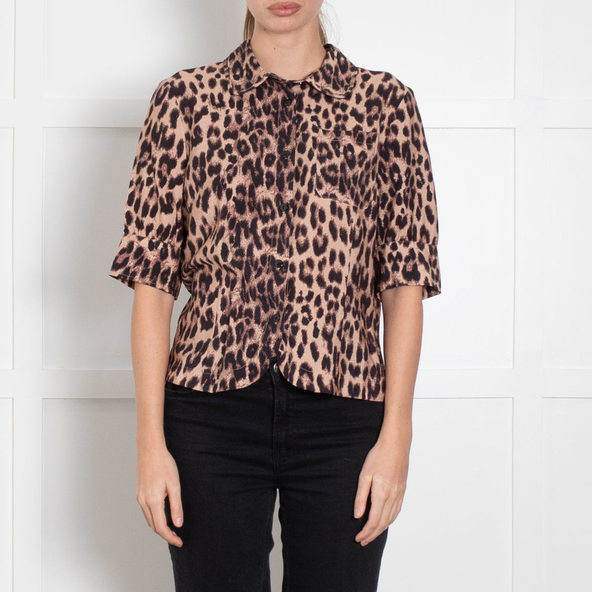 Baum Und Pferdgarten Brown Animal Print Short Sleeve Shirt
