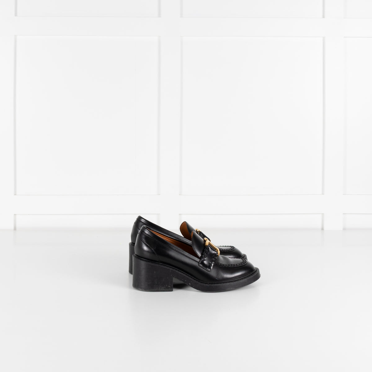 Chloe Black Leather Marcie Loafers