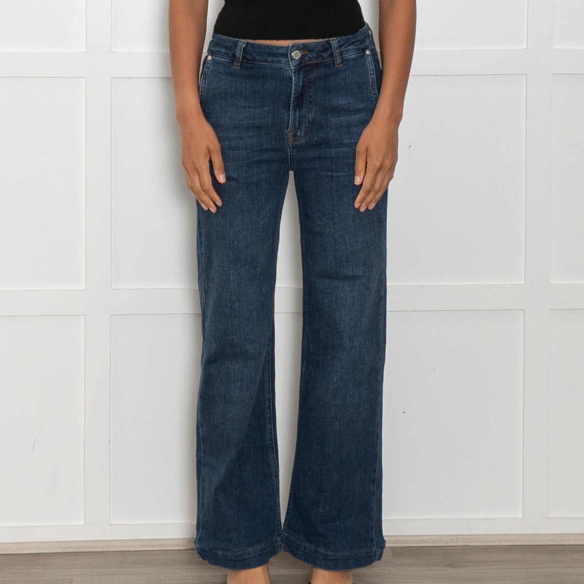 Pieszak Blue High Rise Wide Flare Leg Jeans