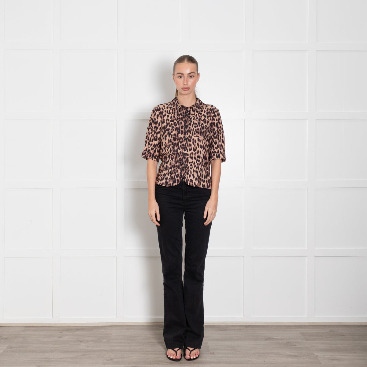 Baum Und Pferdgarten Brown Animal Print Short Sleeve Shirt