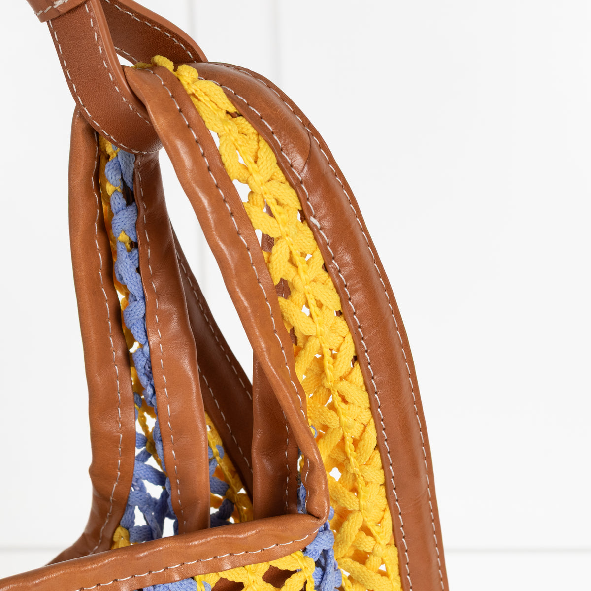 Kenzo Yellow & Blue Lattice Crochet Bag
