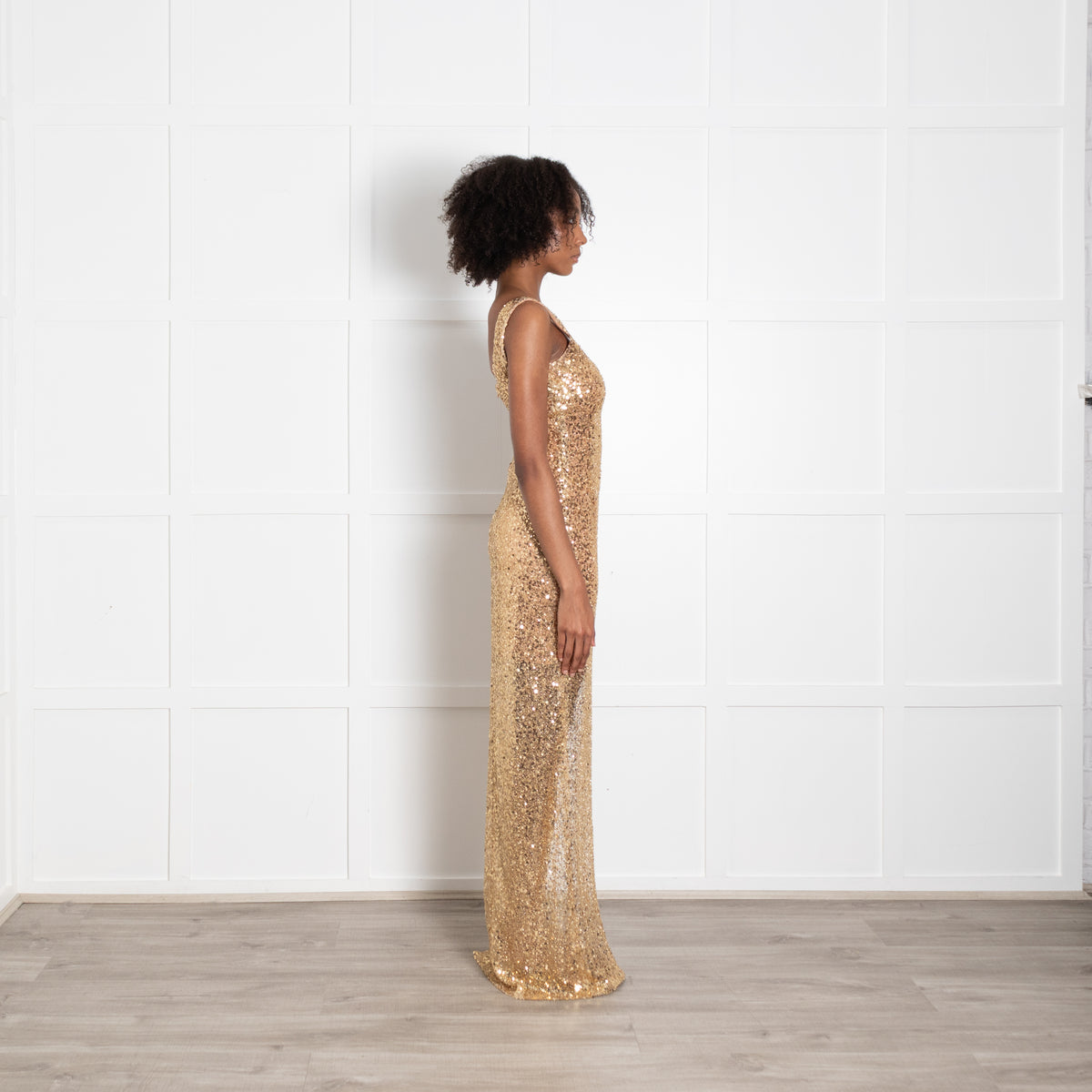 Nadine Merabi Gold Sequin Louisa Dress