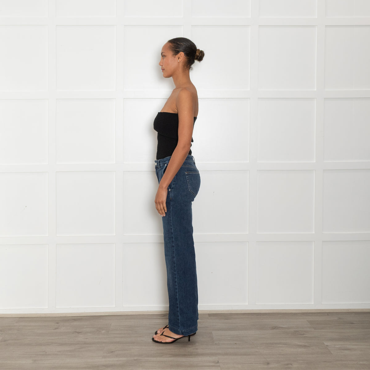 Pieszak Blue High Rise Wide Flare Leg Jeans