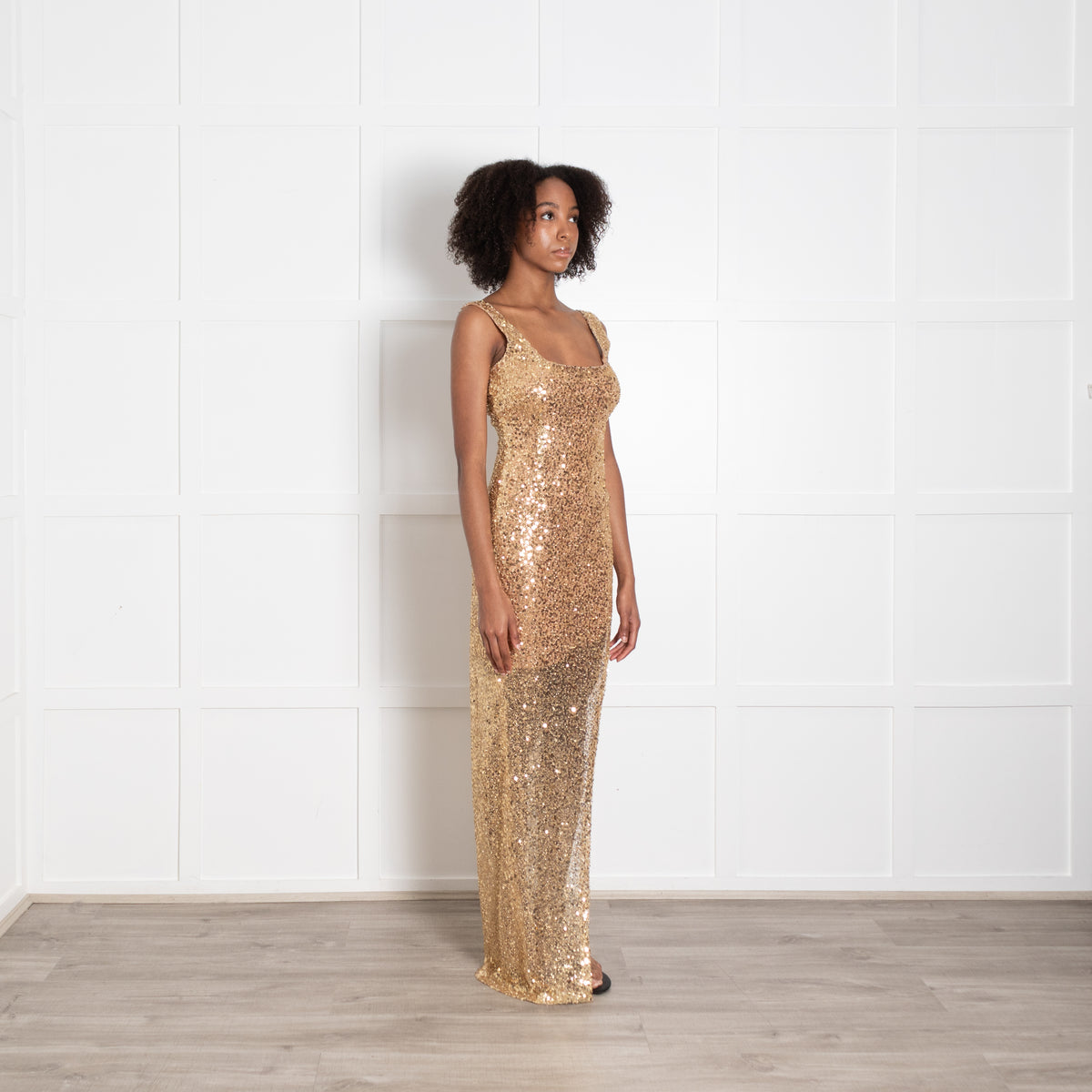 Nadine Merabi Gold Sequin Louisa Dress