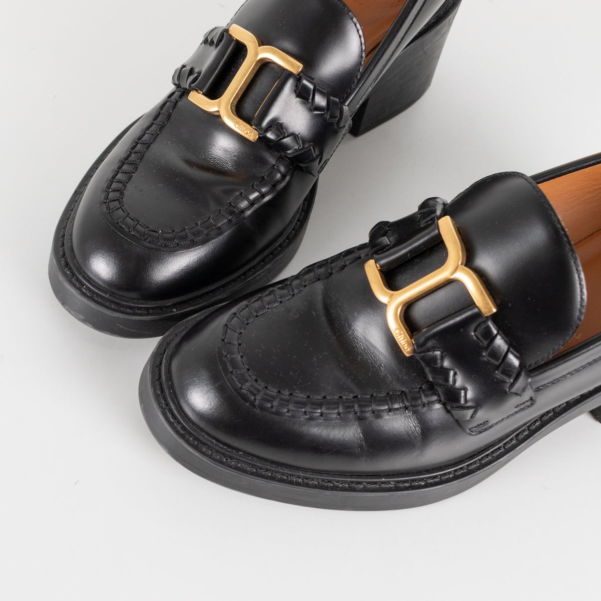 Chloe Black Leather Marcie Loafers