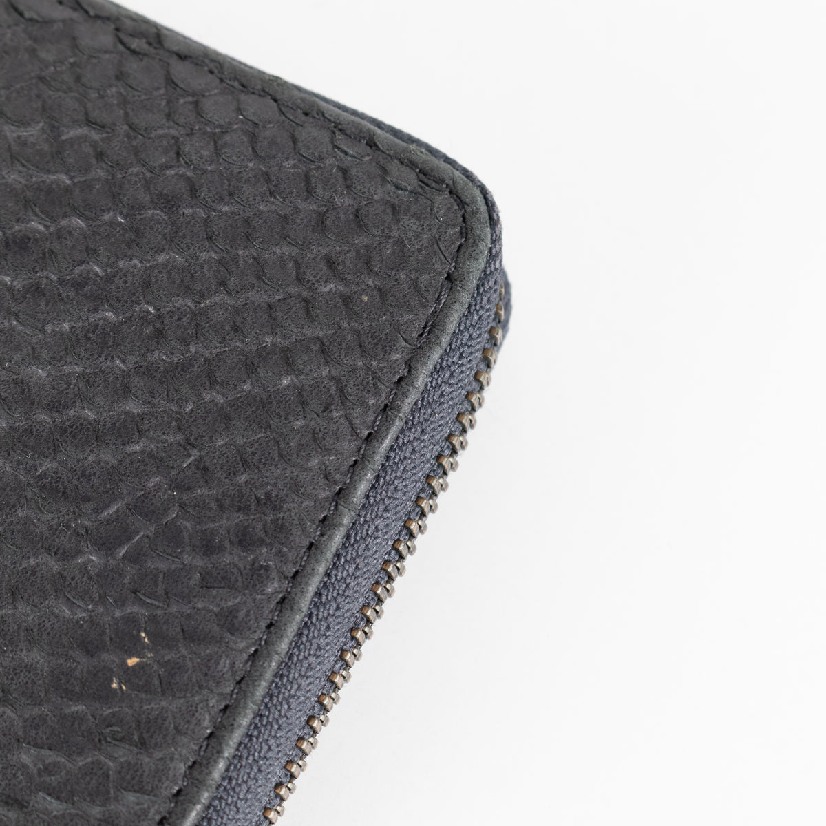 Zadig & Voltaire Preloved Compagnon Savage Black Leather Python Embossed Wallet
