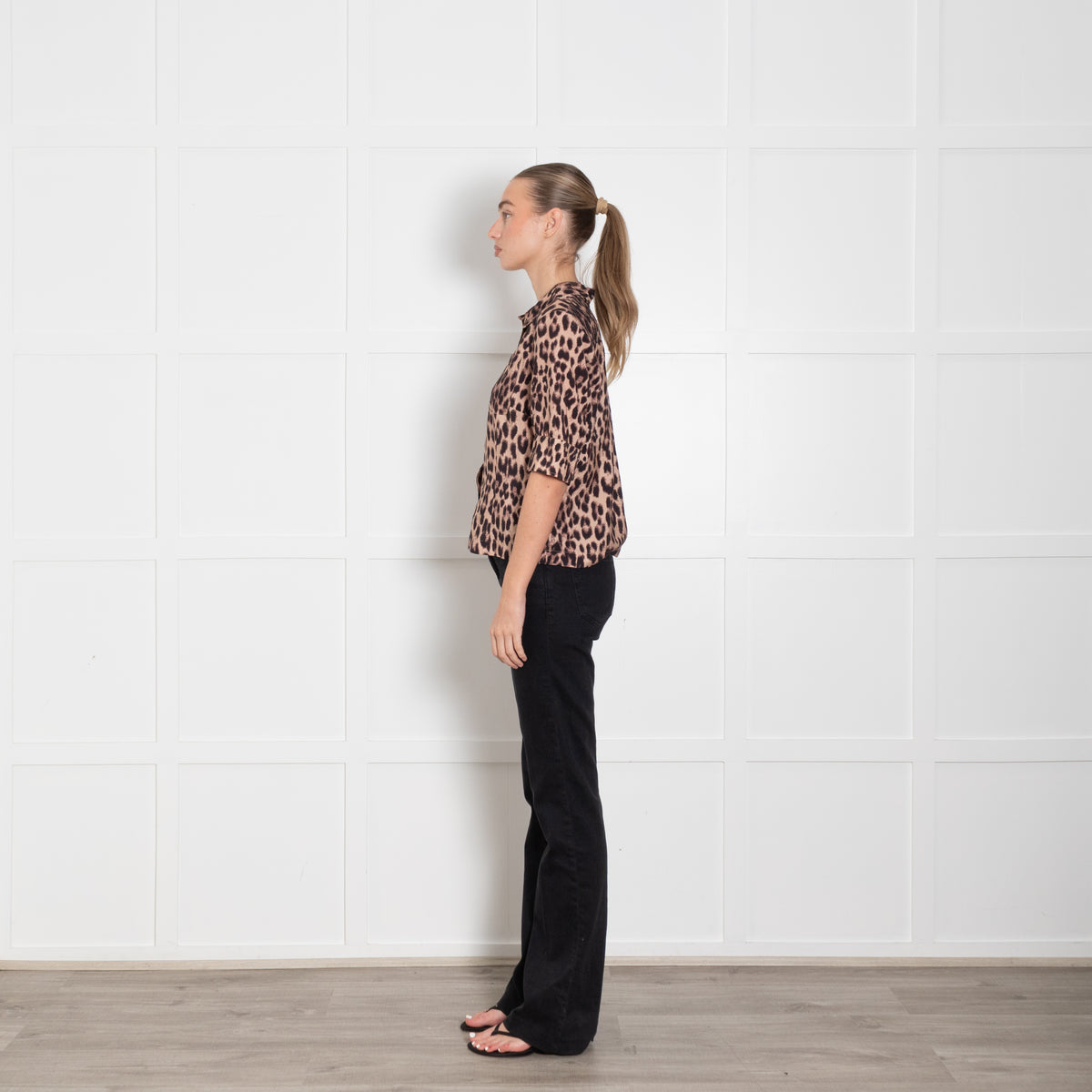 Baum Und Pferdgarten Brown Animal Print Short Sleeve Shirt