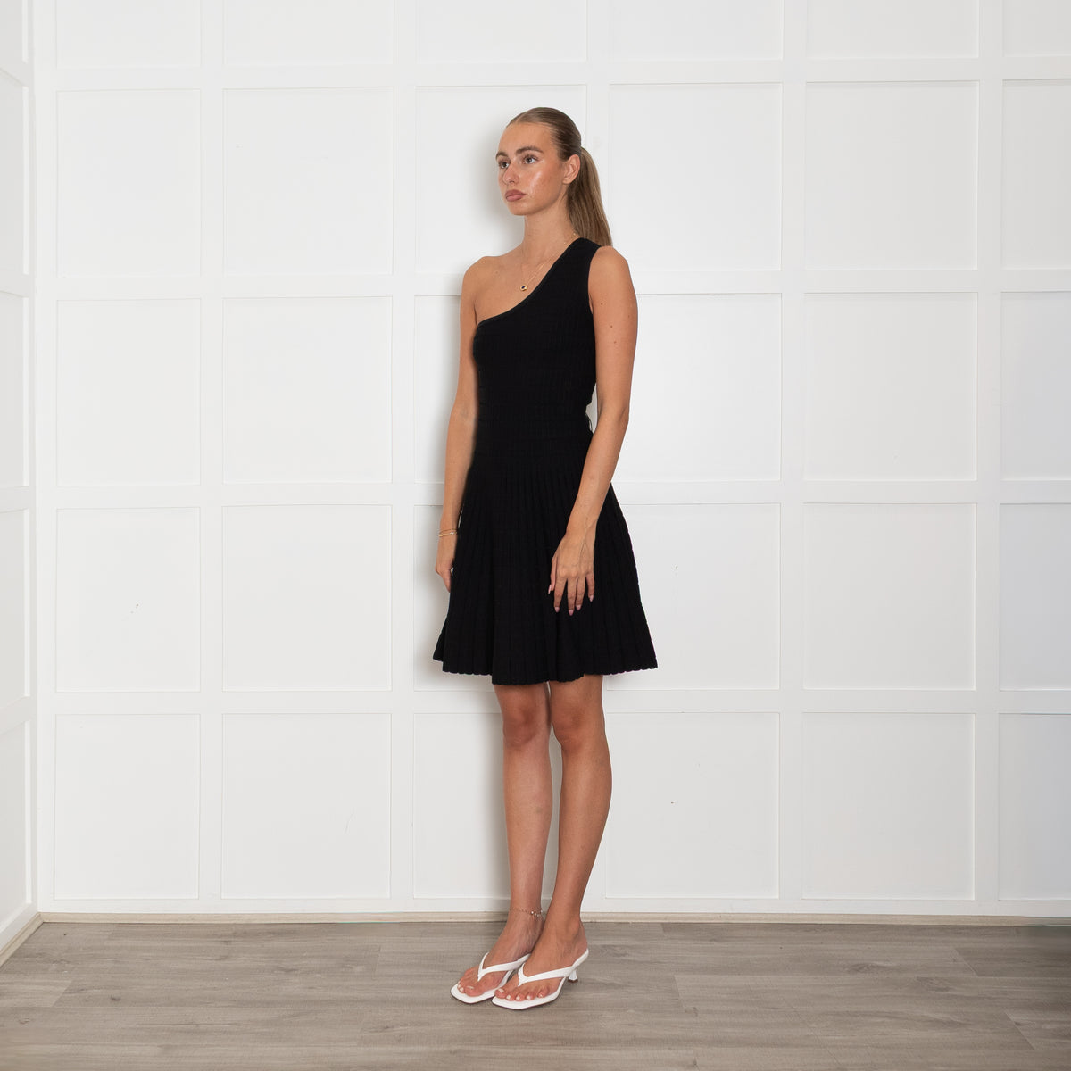 Claudie Pierlot Black One Shoulder Mini Dress