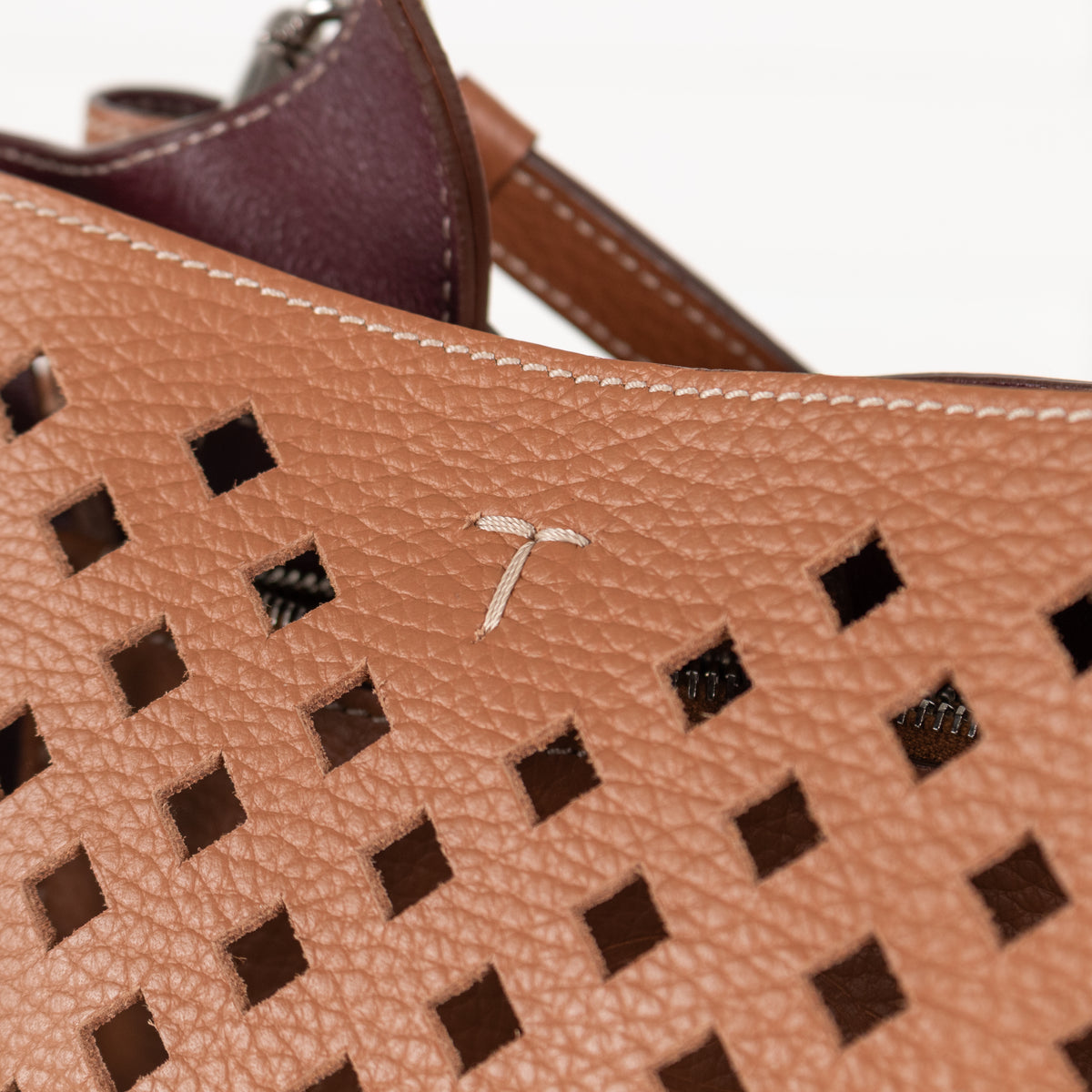 Tods Tan Cut-Out Leather Micro Tote Bag