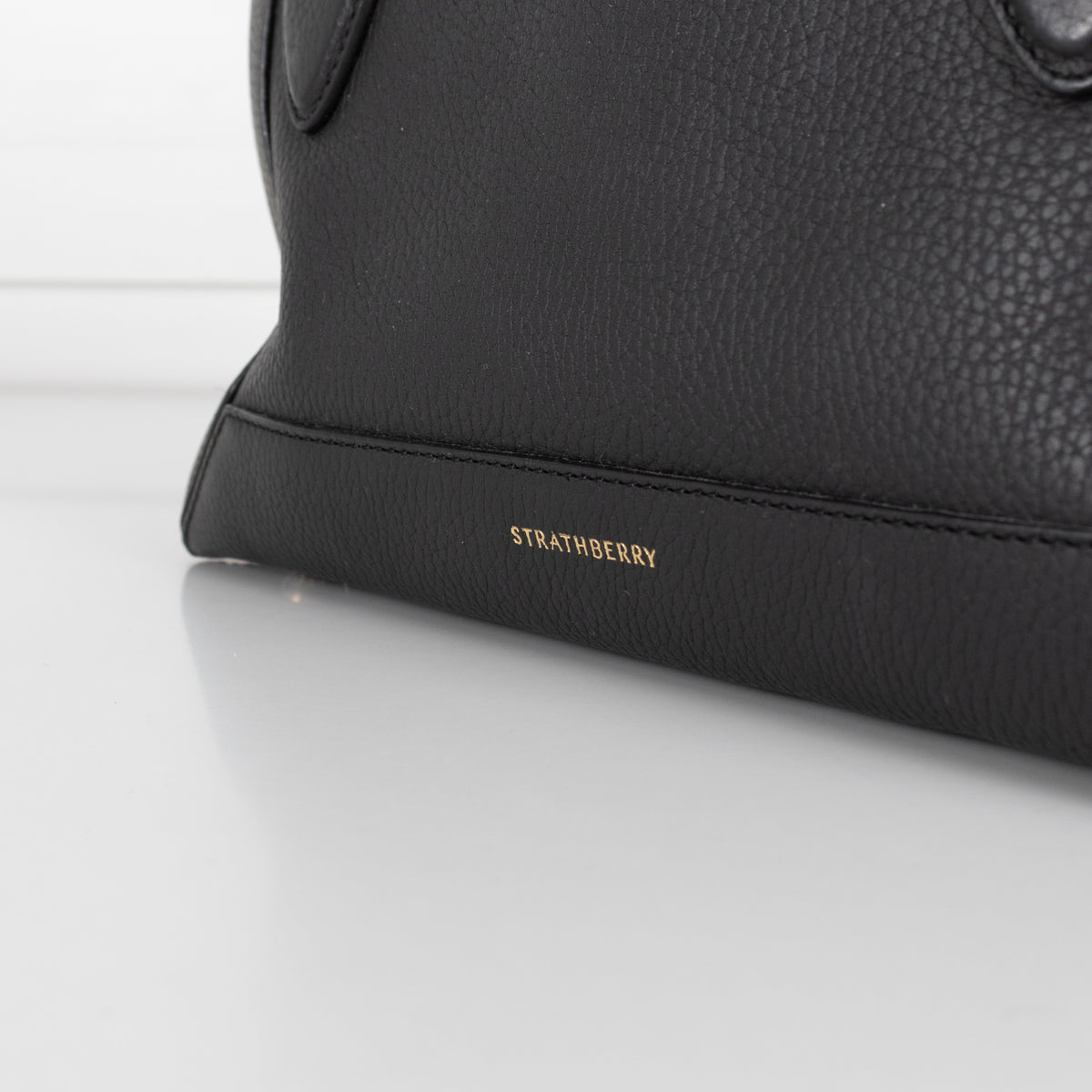 Strathberry Black Leather Silver Hardware Tote Bag
