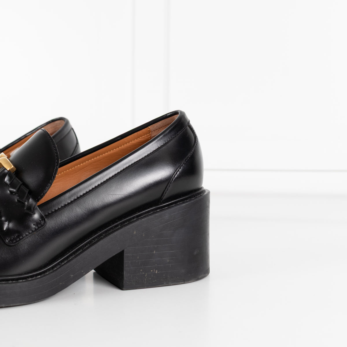 Chloe Black Leather Marcie Loafers