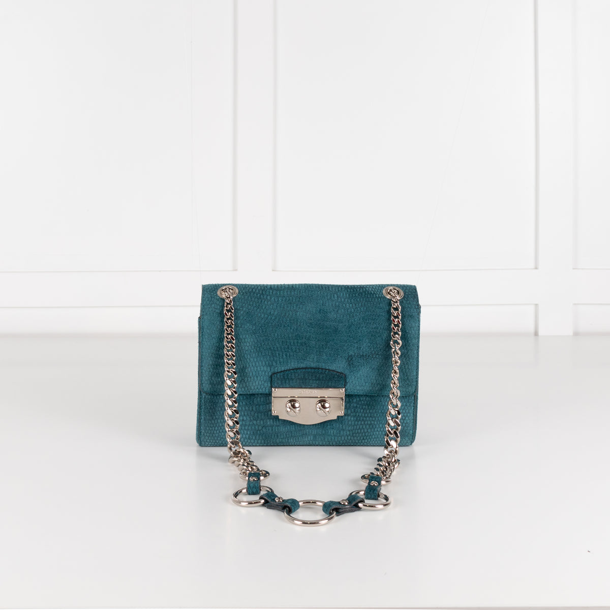 Yves Saint Laurent Teal Le Sixieme Suede Bag
