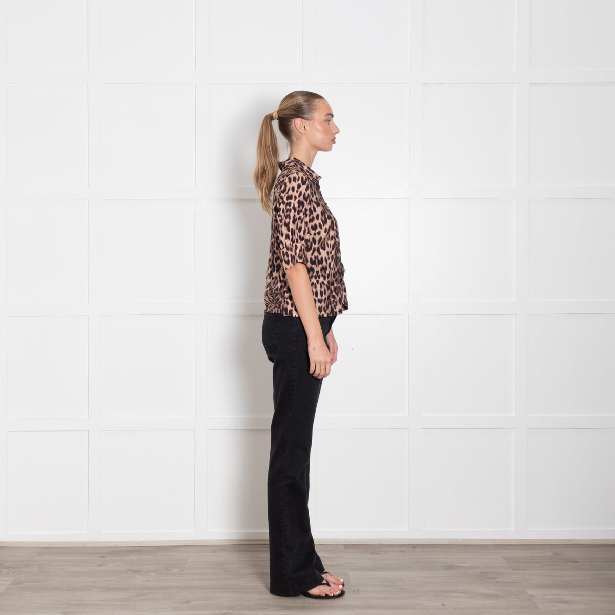 Baum Und Pferdgarten Brown Animal Print Short Sleeve Shirt