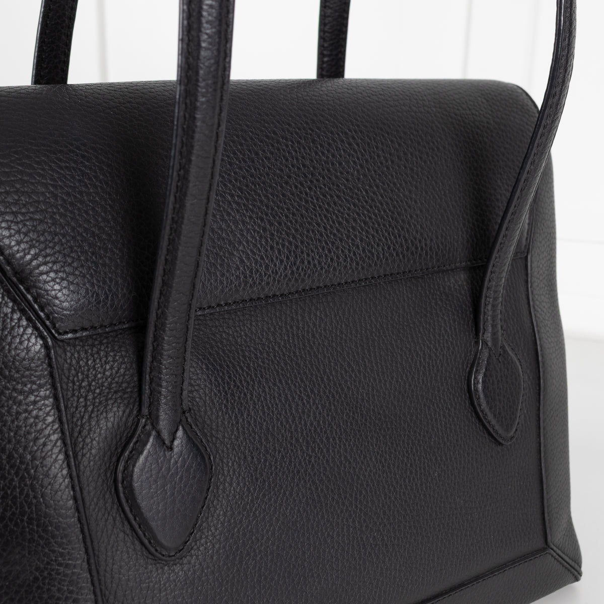 Strathberry Black Leather Silver Hardware Tote Bag