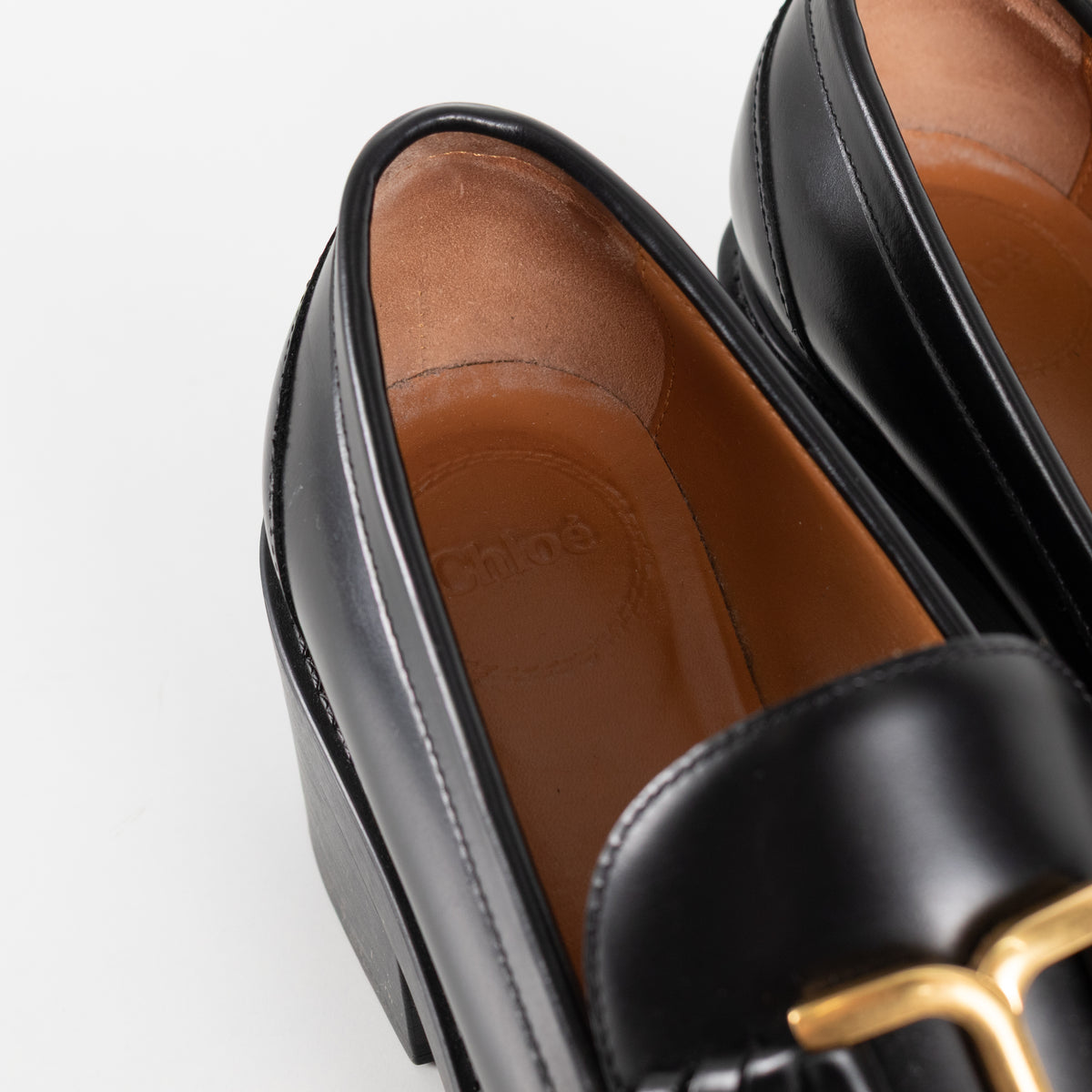 Chloe Black Leather Marcie Loafers