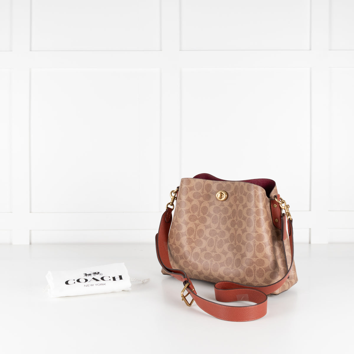Coach Coated Canvas Logo Shoulder Bag with Multi Straps