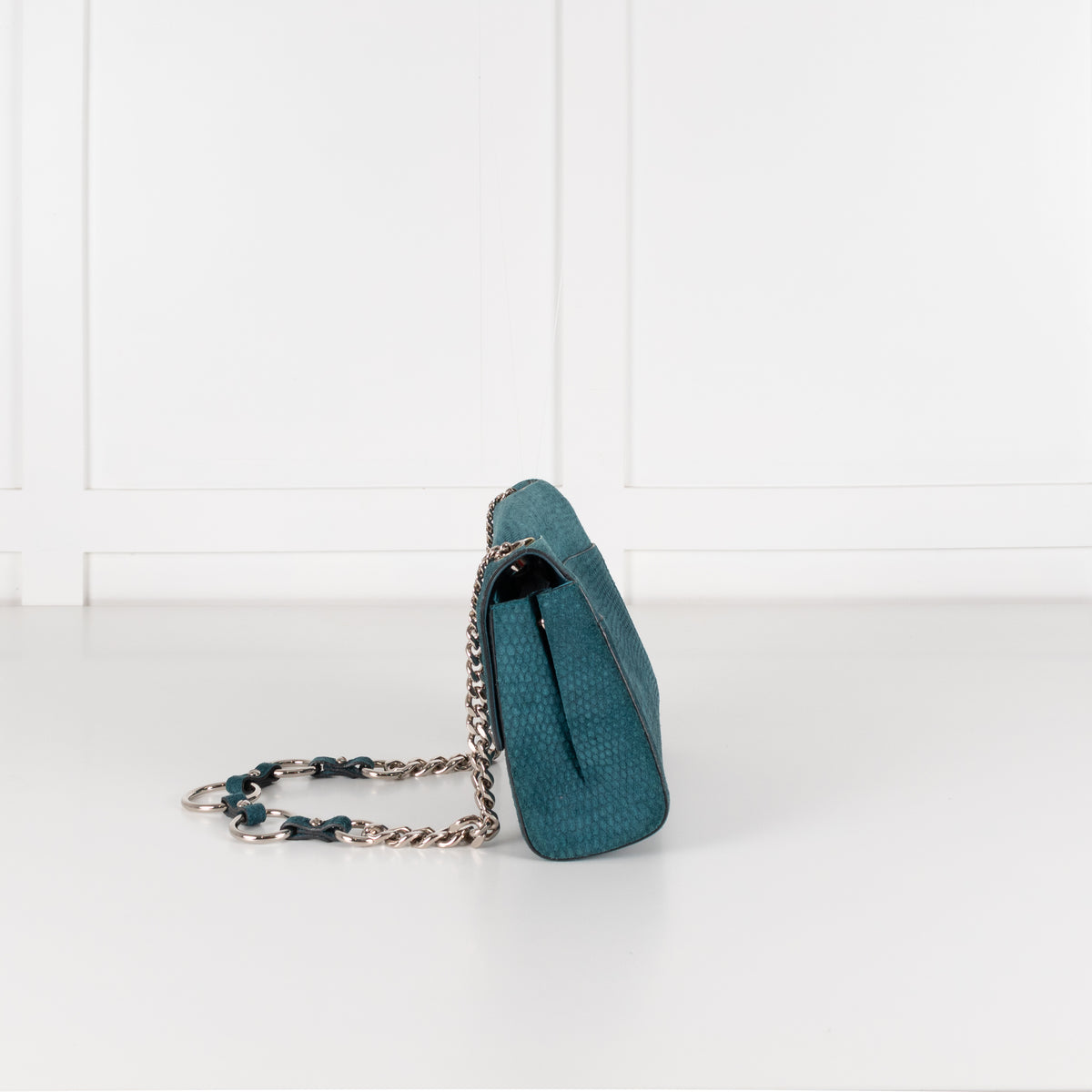 Yves Saint Laurent Teal Le Sixieme Suede Bag