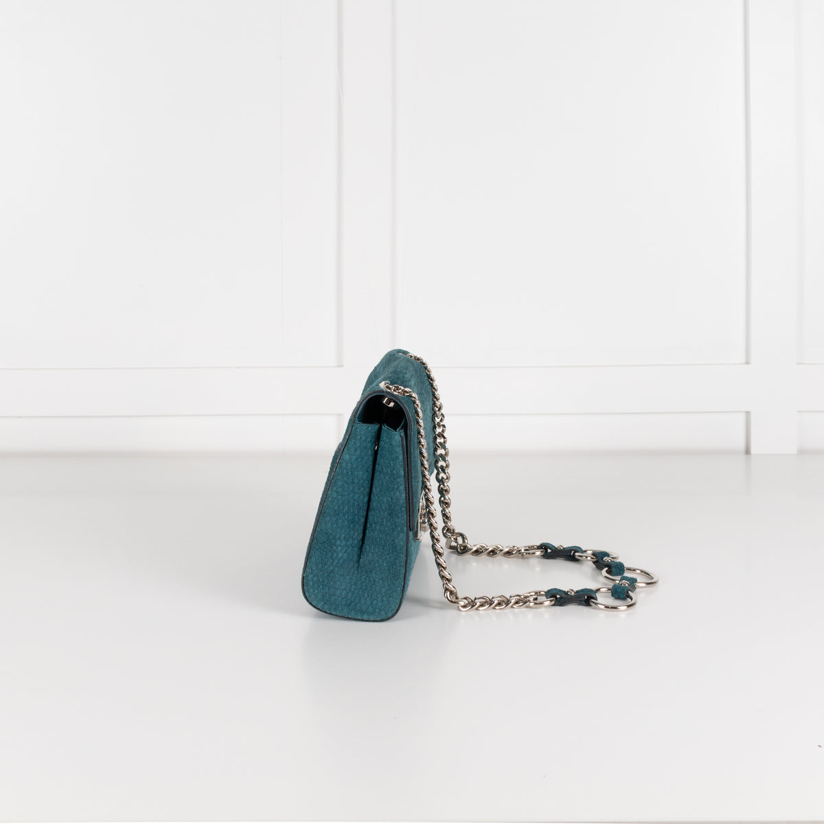 Yves Saint Laurent Teal Le Sixieme Suede Bag