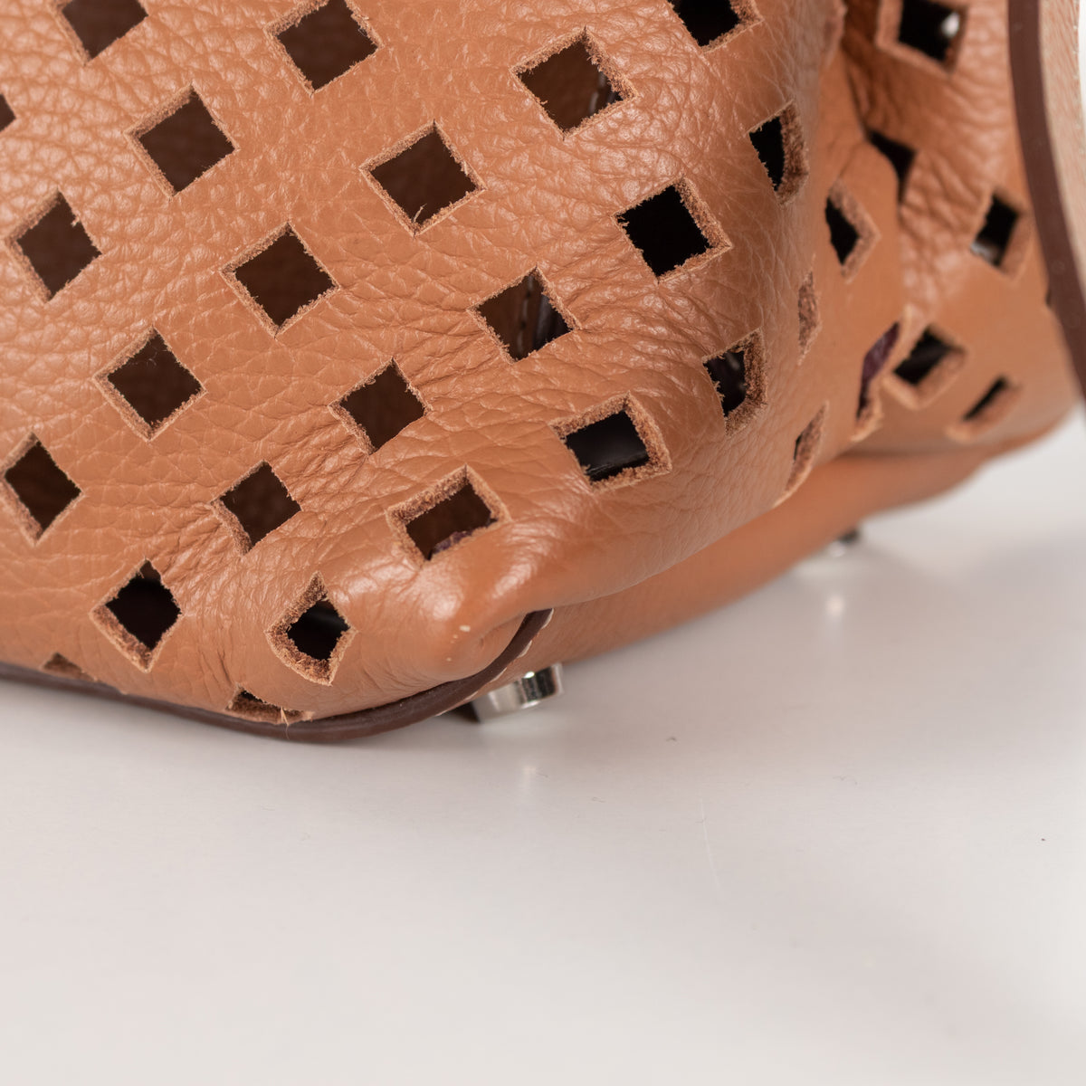 Tods Tan Cut-Out Leather Micro Tote Bag