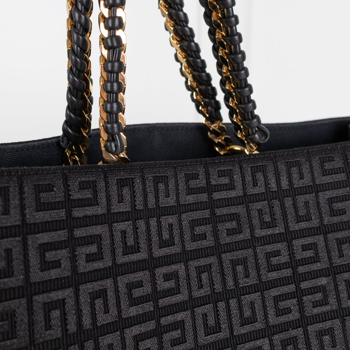 Givenchy Black Cotton Blend & Leather G-Tote Bag