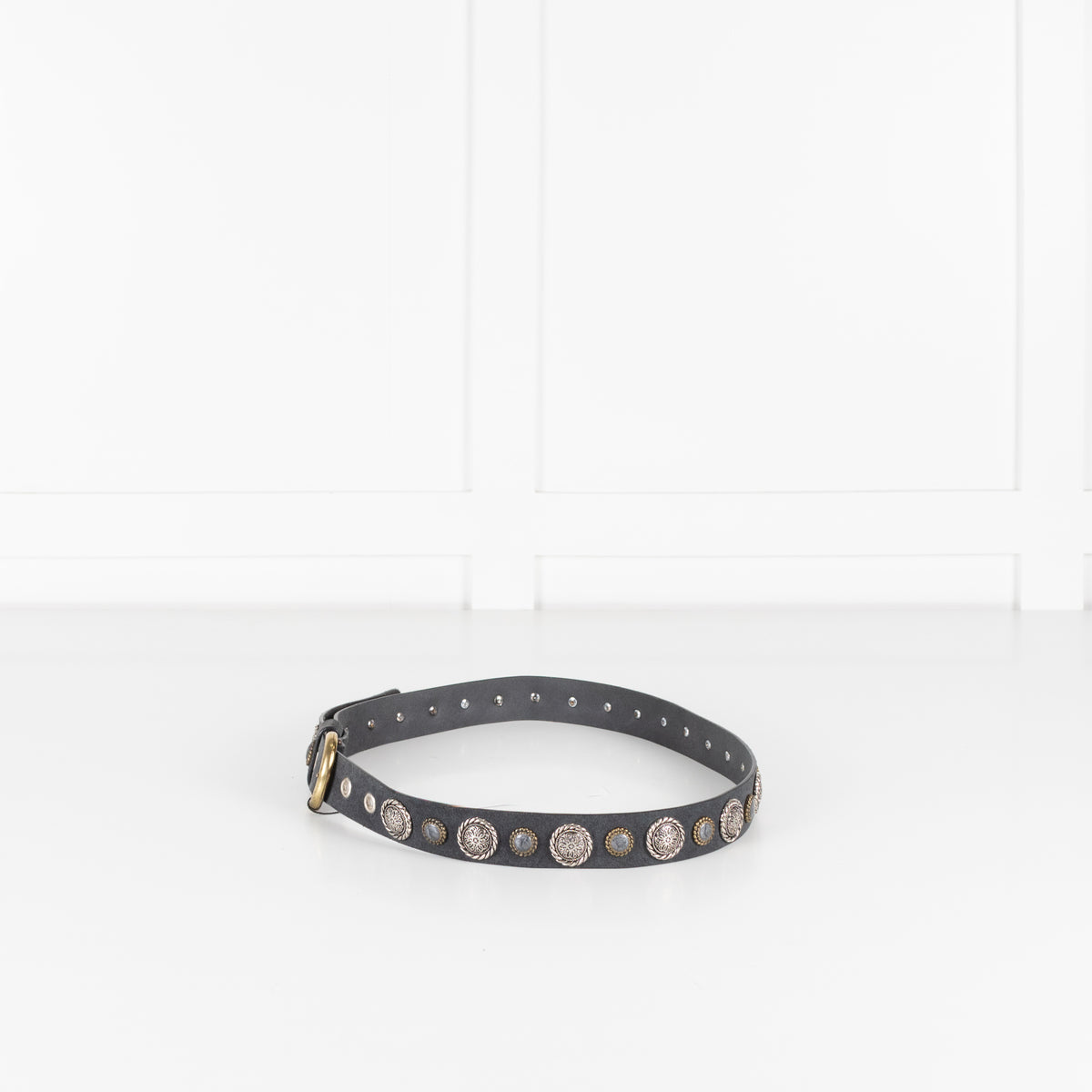 Nanni Grey Belt With Stones