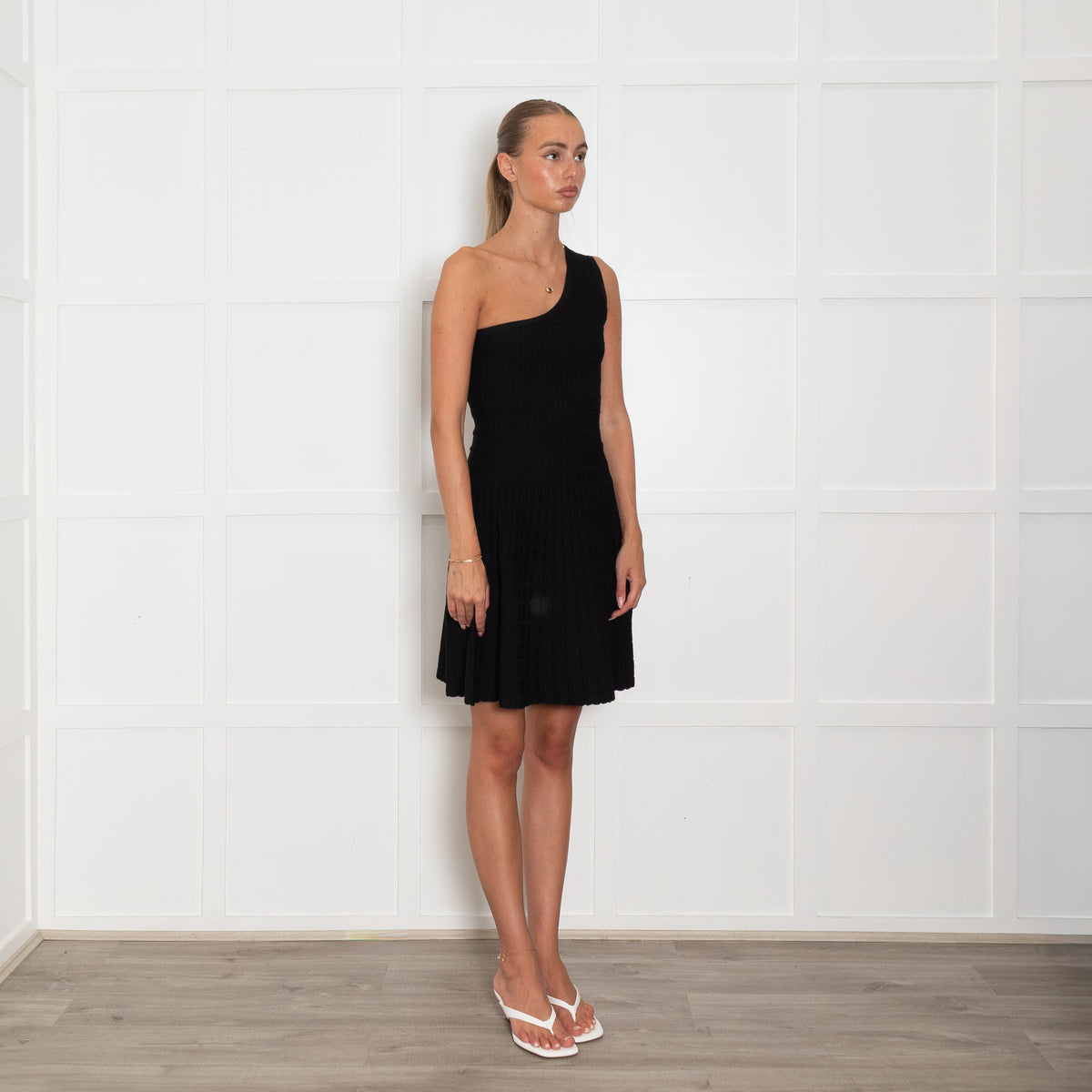 Claudie Pierlot Black One Shoulder Mini Dress