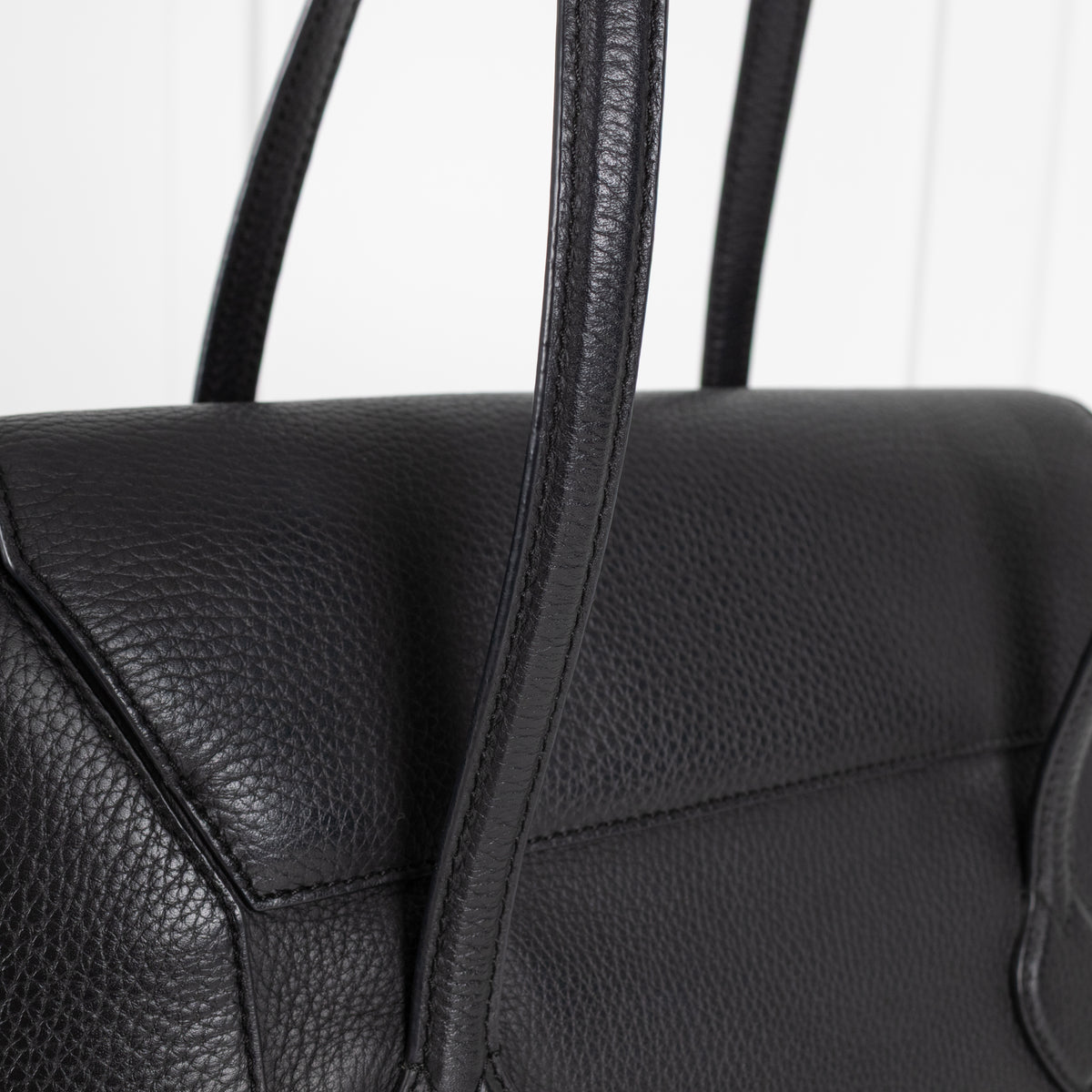 Strathberry Black Leather Silver Hardware Tote Bag