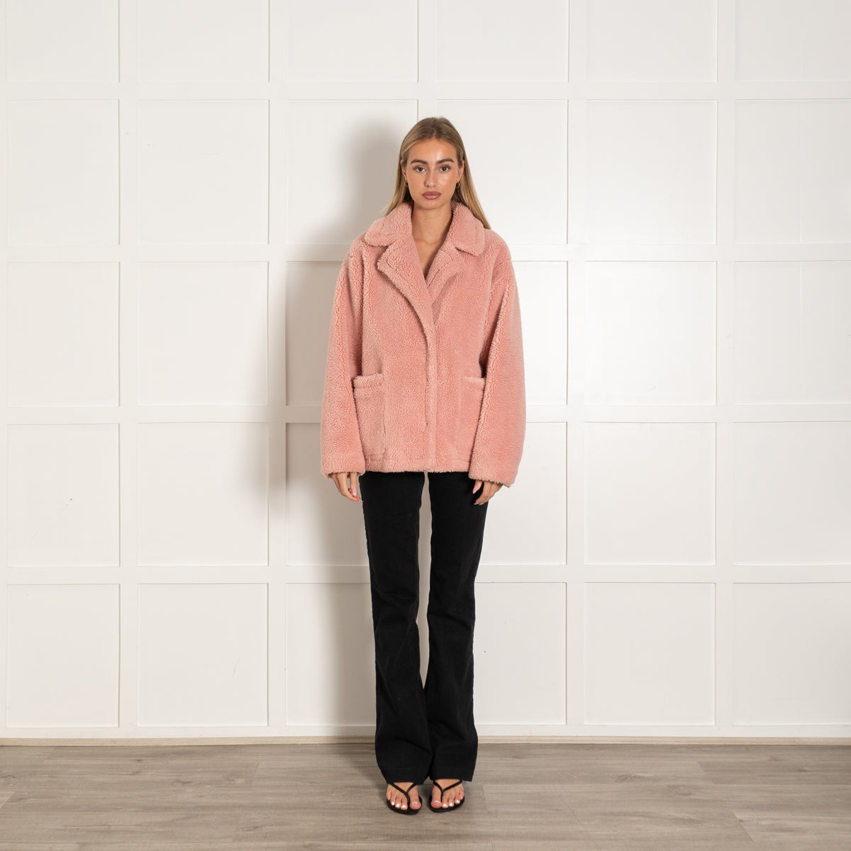 Stand Studio Pink Teddy Jacket