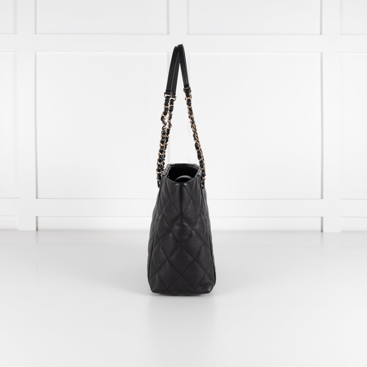 Chanel Black Quilted Caviar Leather Tote Bag