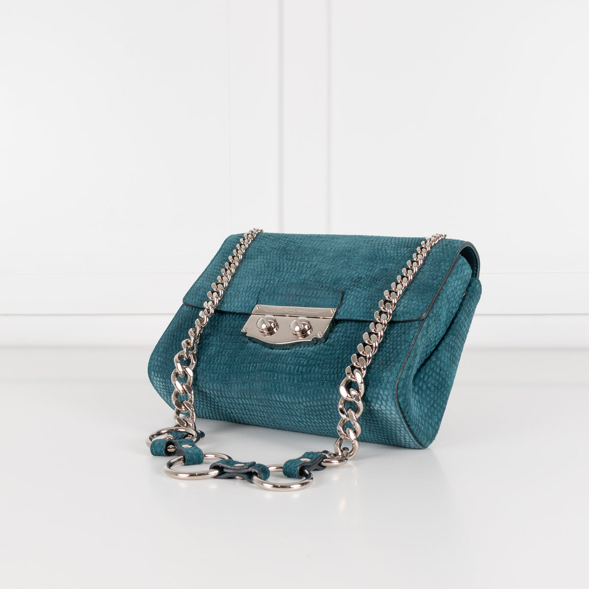 Yves Saint Laurent Teal Le Sixieme Suede Bag