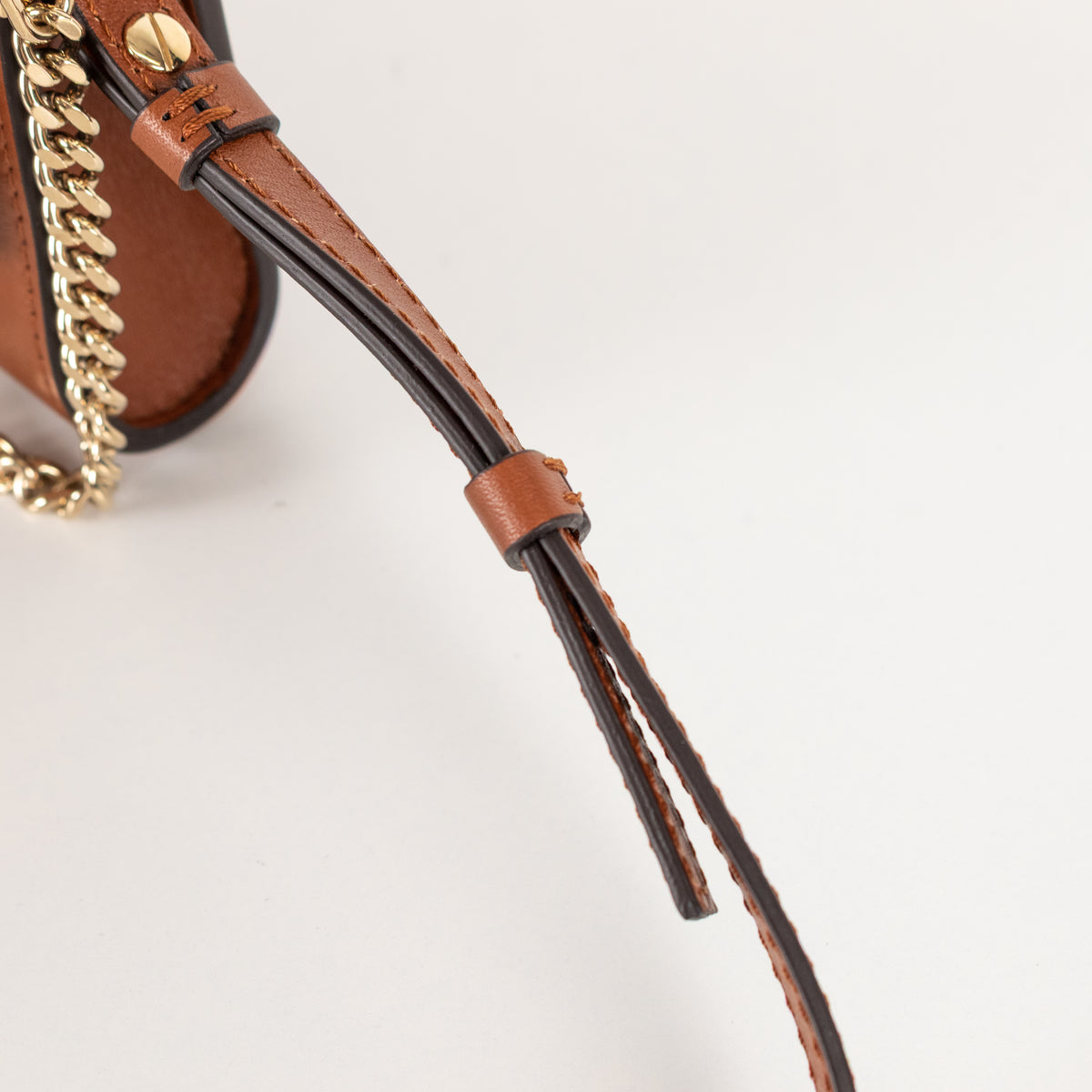 Chloe Faye Wallet on Chain in Rich Tan Suede