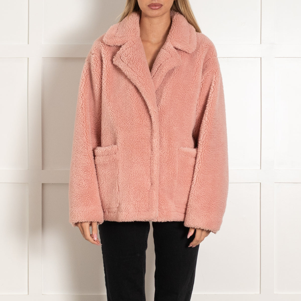 Stand Studio Pink Teddy Jacket