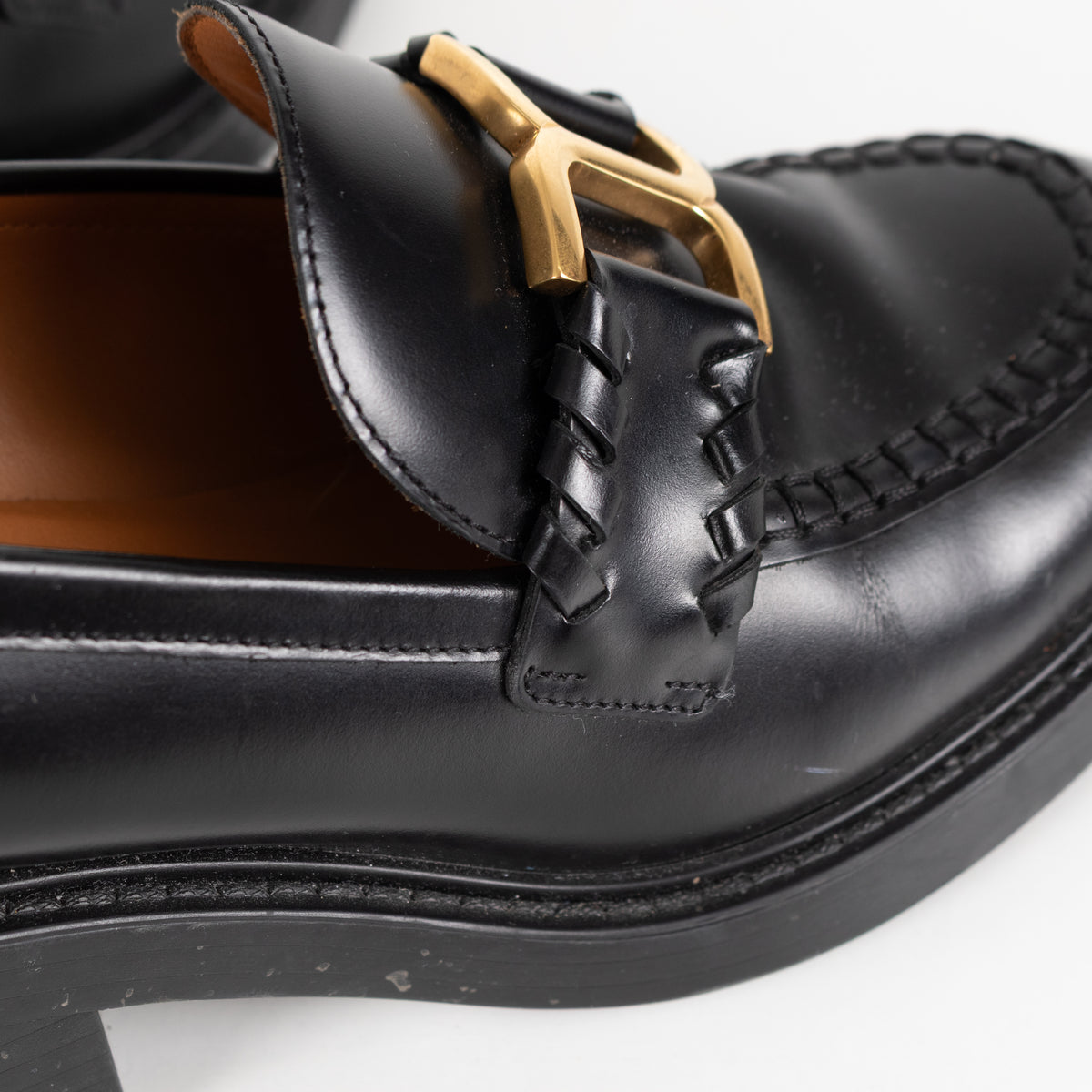 Chloe Black Leather Marcie Loafers