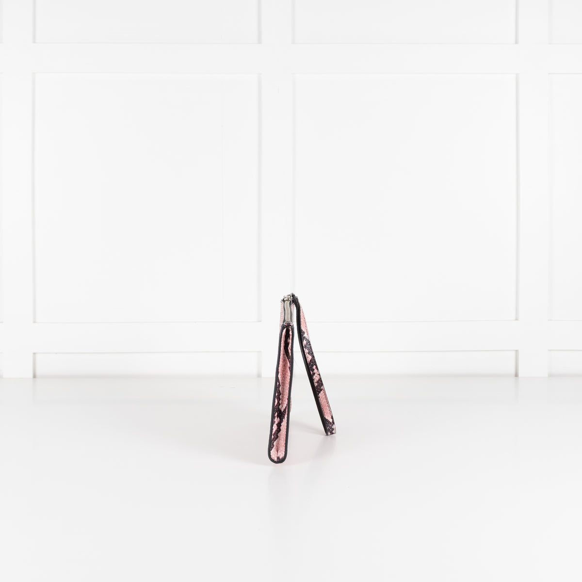 Stella McCartney Pink Snake Clutch with Pink Studs