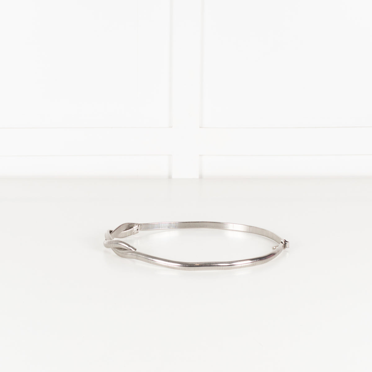 Sandro Silver Snake Chain Braided Detail Belt