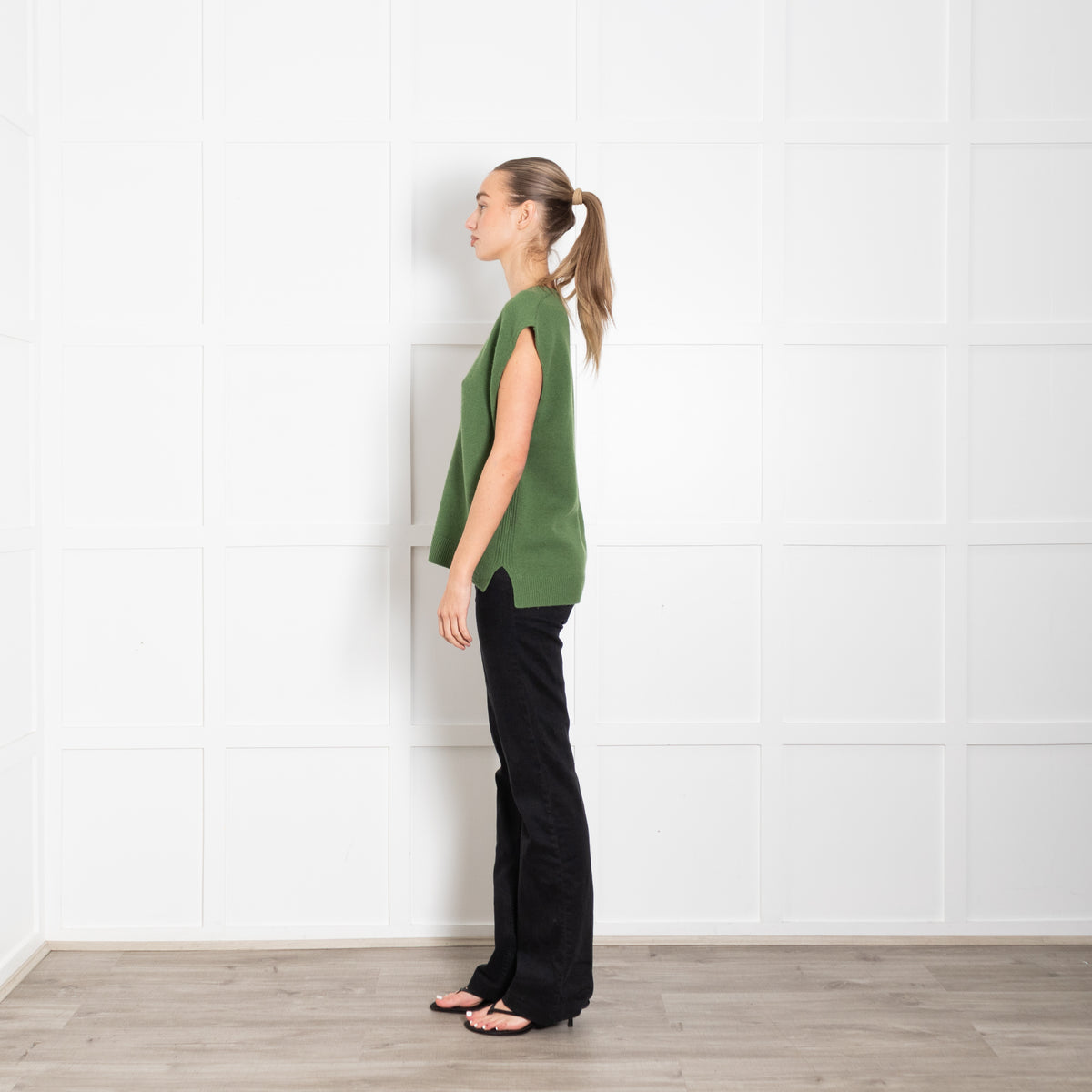Me+Em Green Cashmere Mix Sleeveless Jumper