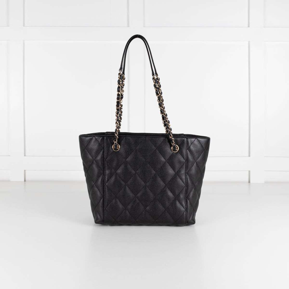 Chanel Black Quilted Caviar Leather Tote Bag