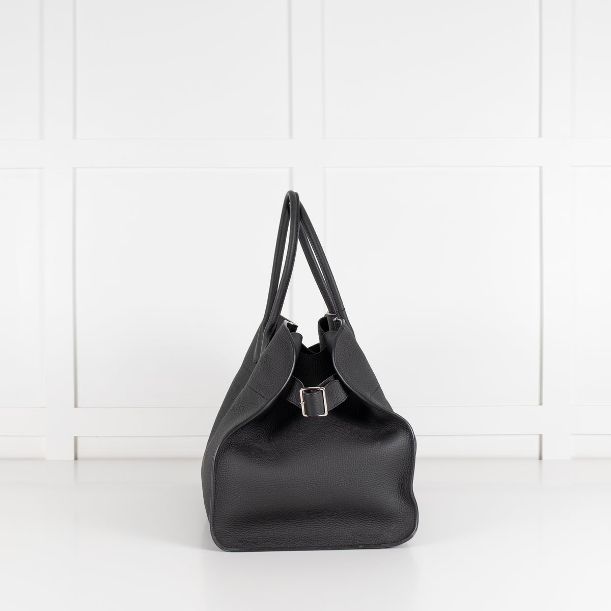The Row Black Pebbled Leather Margaux 17 Bag