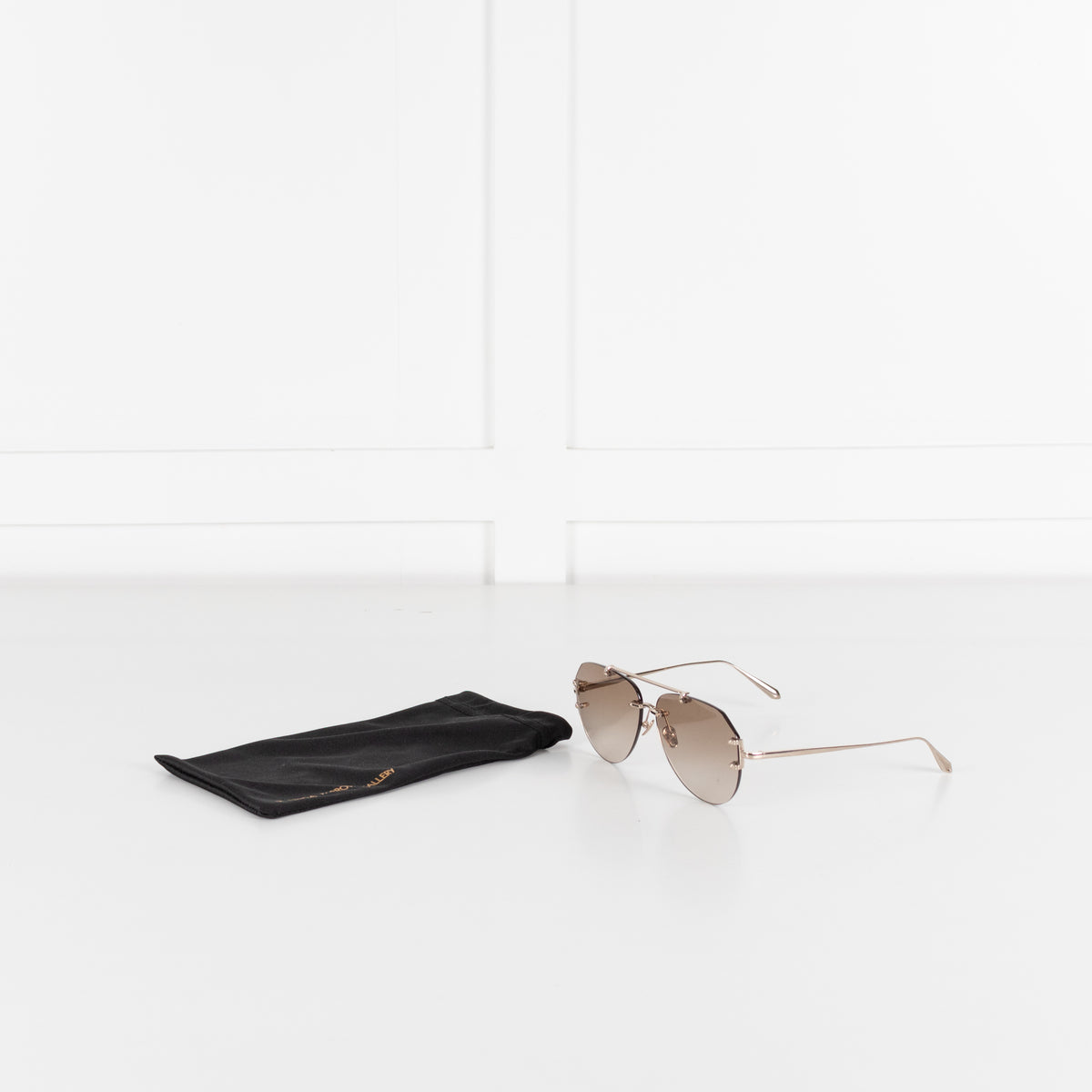 Linda Farrow Titanium Frameless Aviator