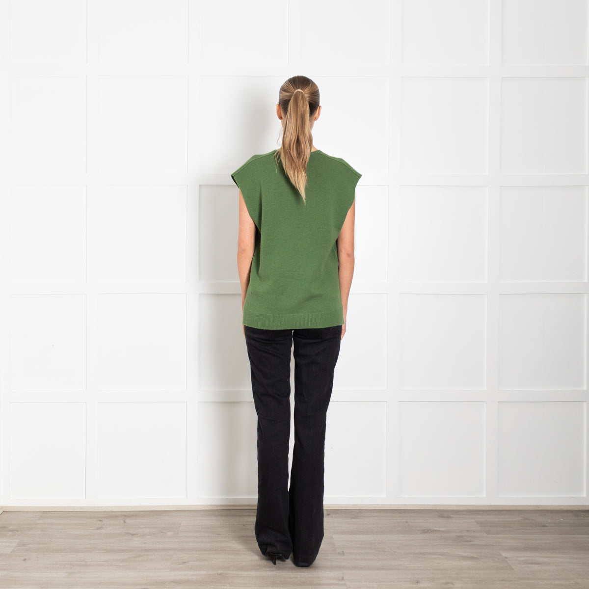 Me+Em Green Cashmere Mix Sleeveless Jumper
