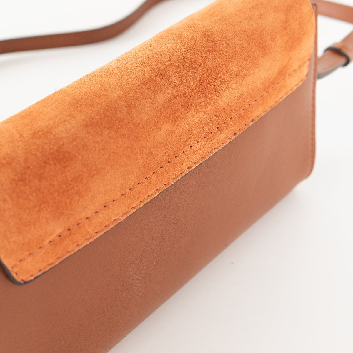 Chloe Faye Wallet on Chain in Rich Tan Suede