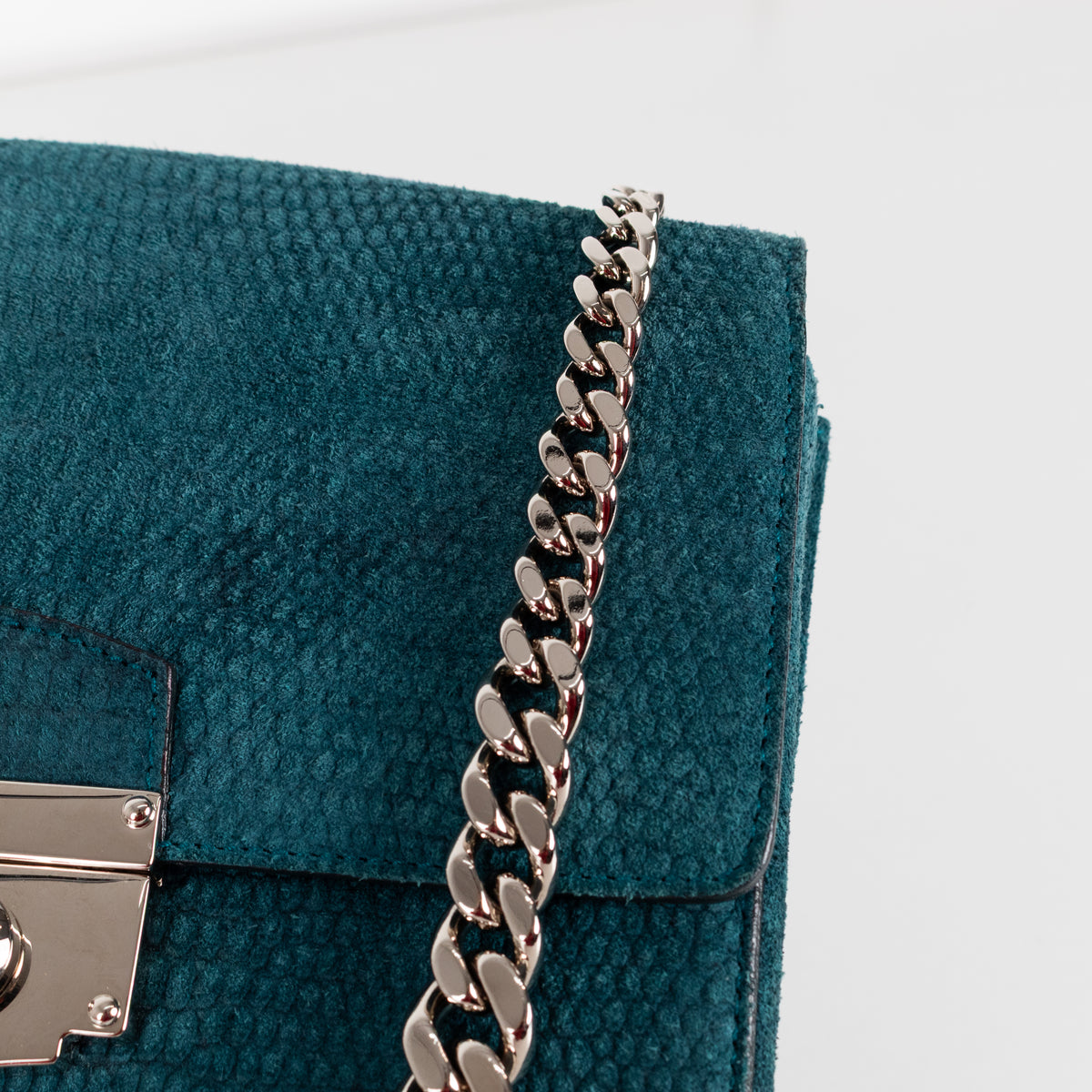 Yves Saint Laurent Teal Le Sixieme Suede Bag