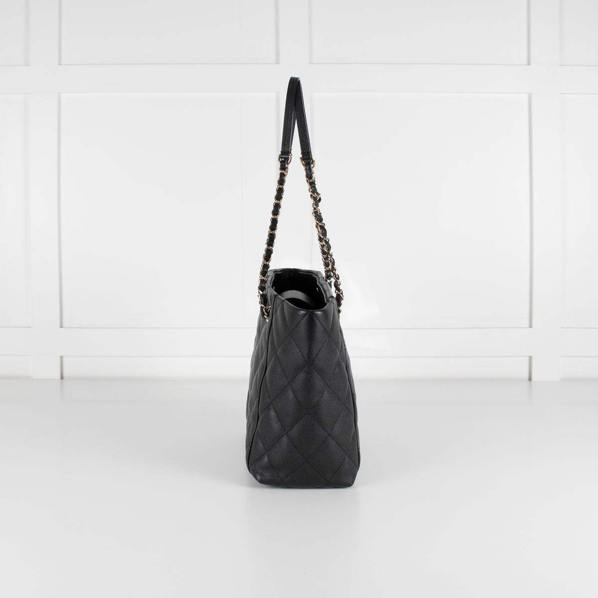 Chanel Black Quilted Caviar Leather Tote Bag