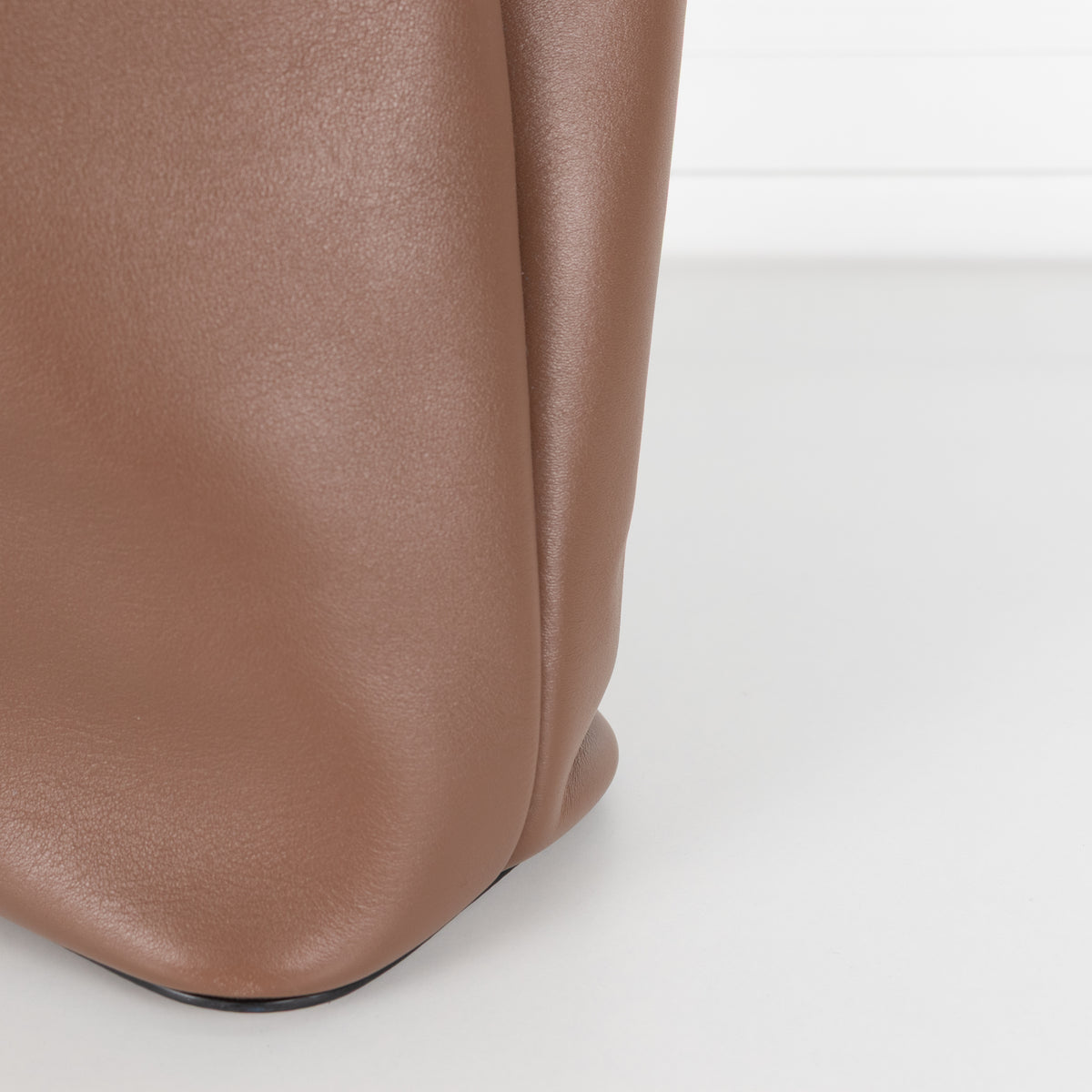 Smythson Brown Leather Bucket Bag