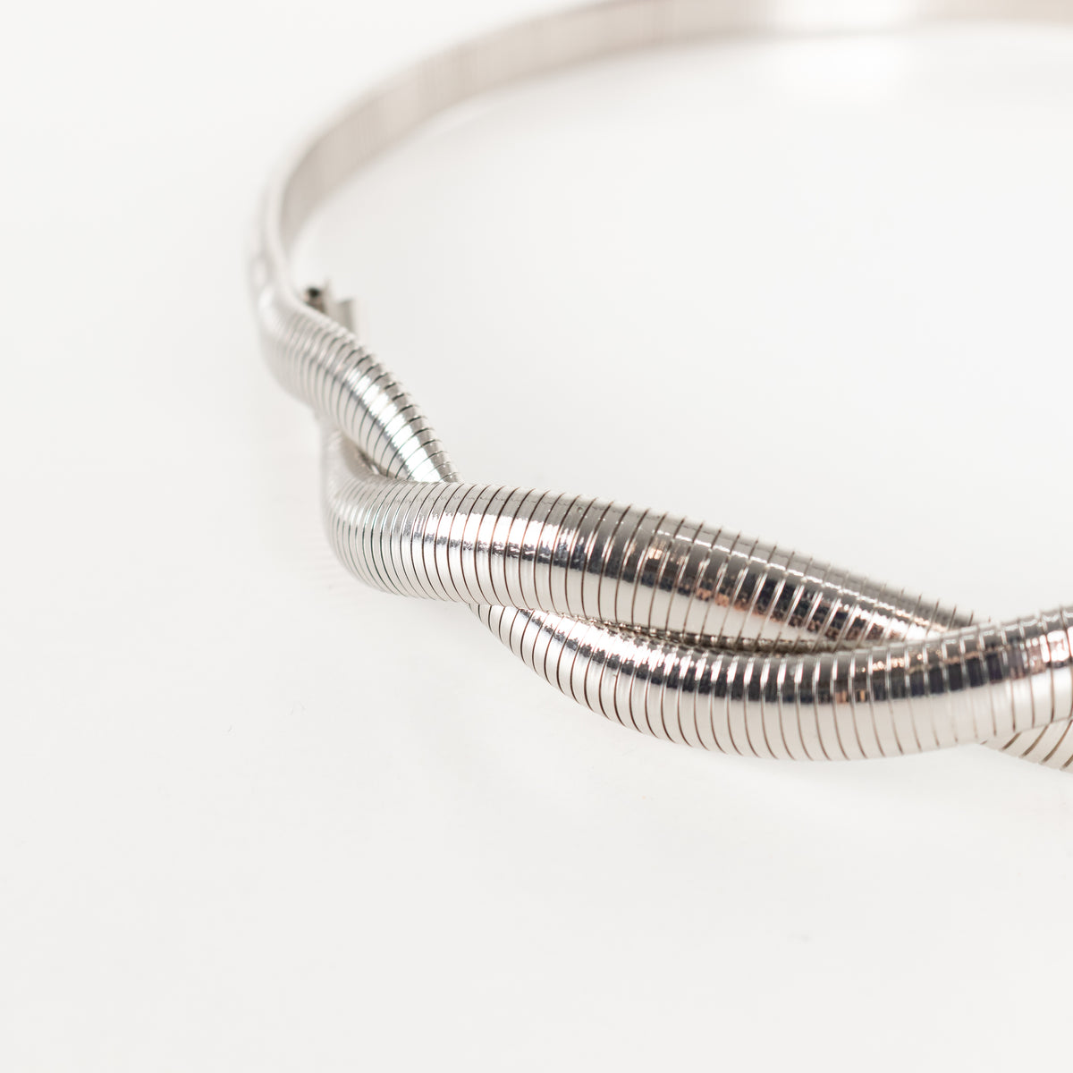 Sandro Silver Snake Chain Braided Detail Belt