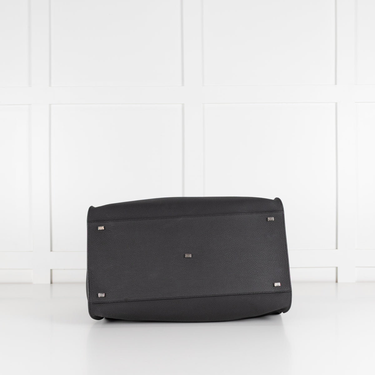 The Row Black Pebbled Leather Margaux 17 Bag