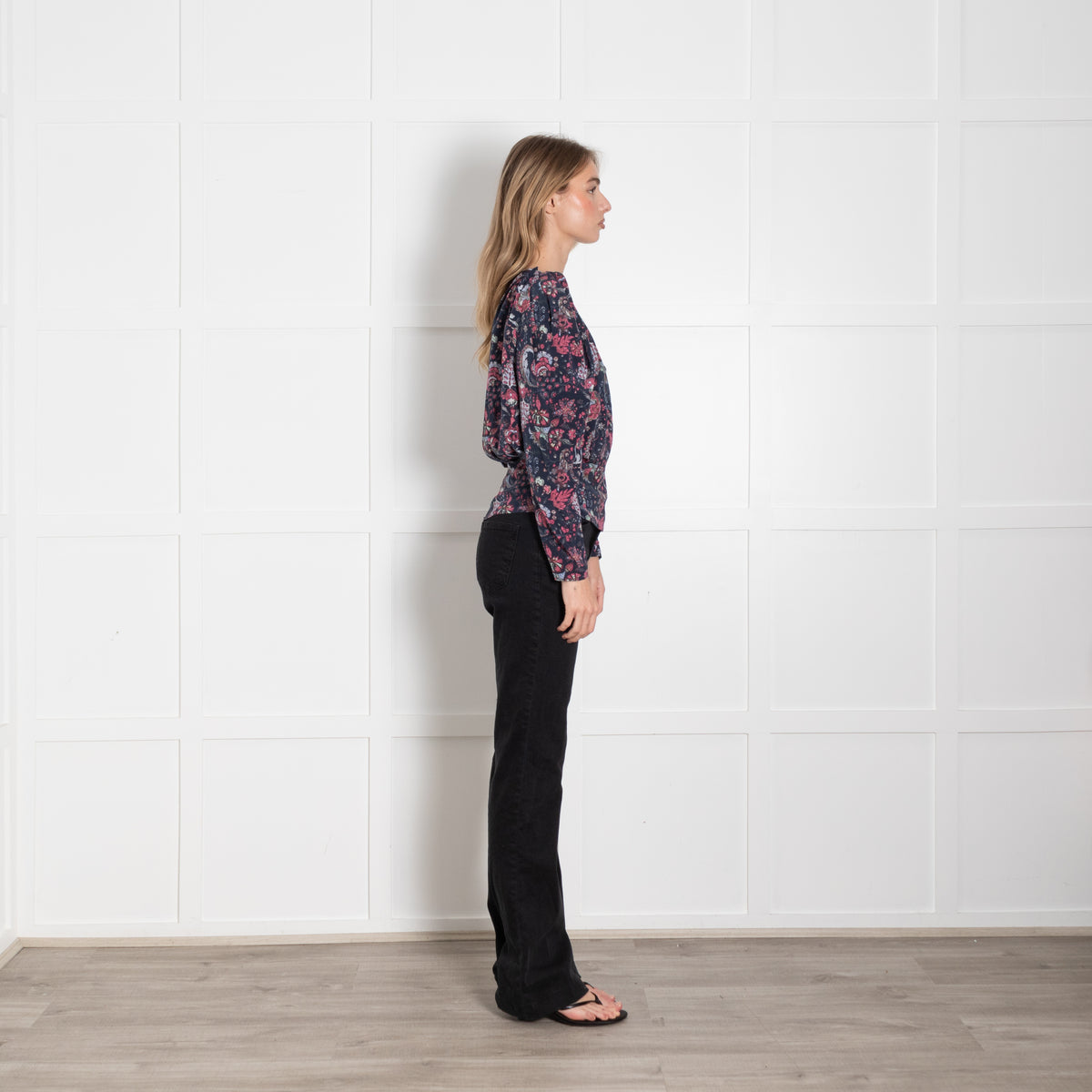 Isabel Marant Blue Pink Floral Silk Blouse