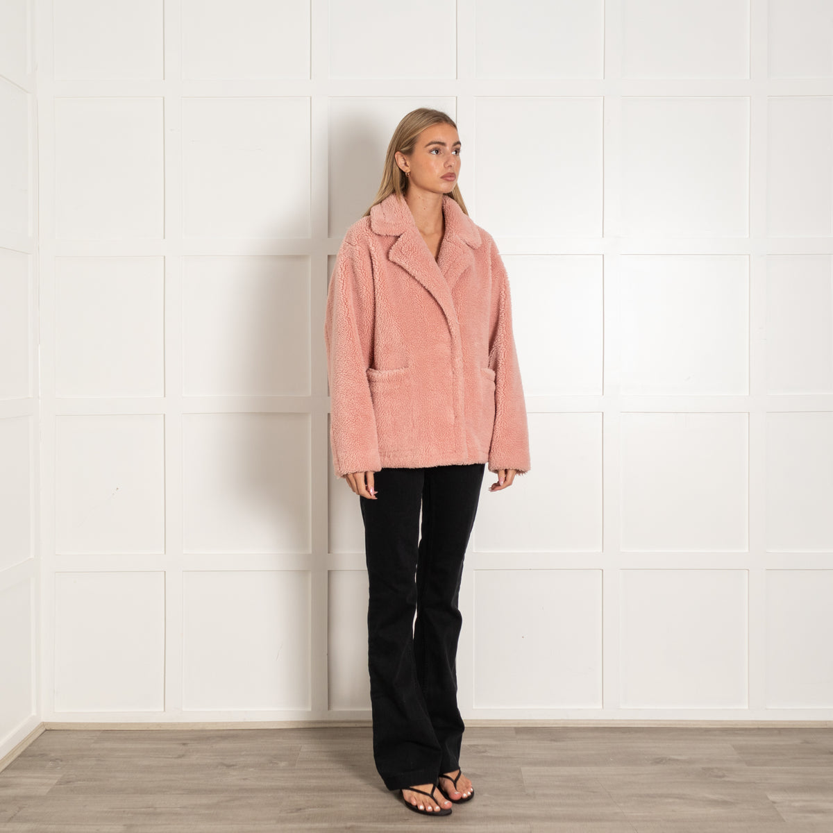 Stand Studio Pink Teddy Jacket