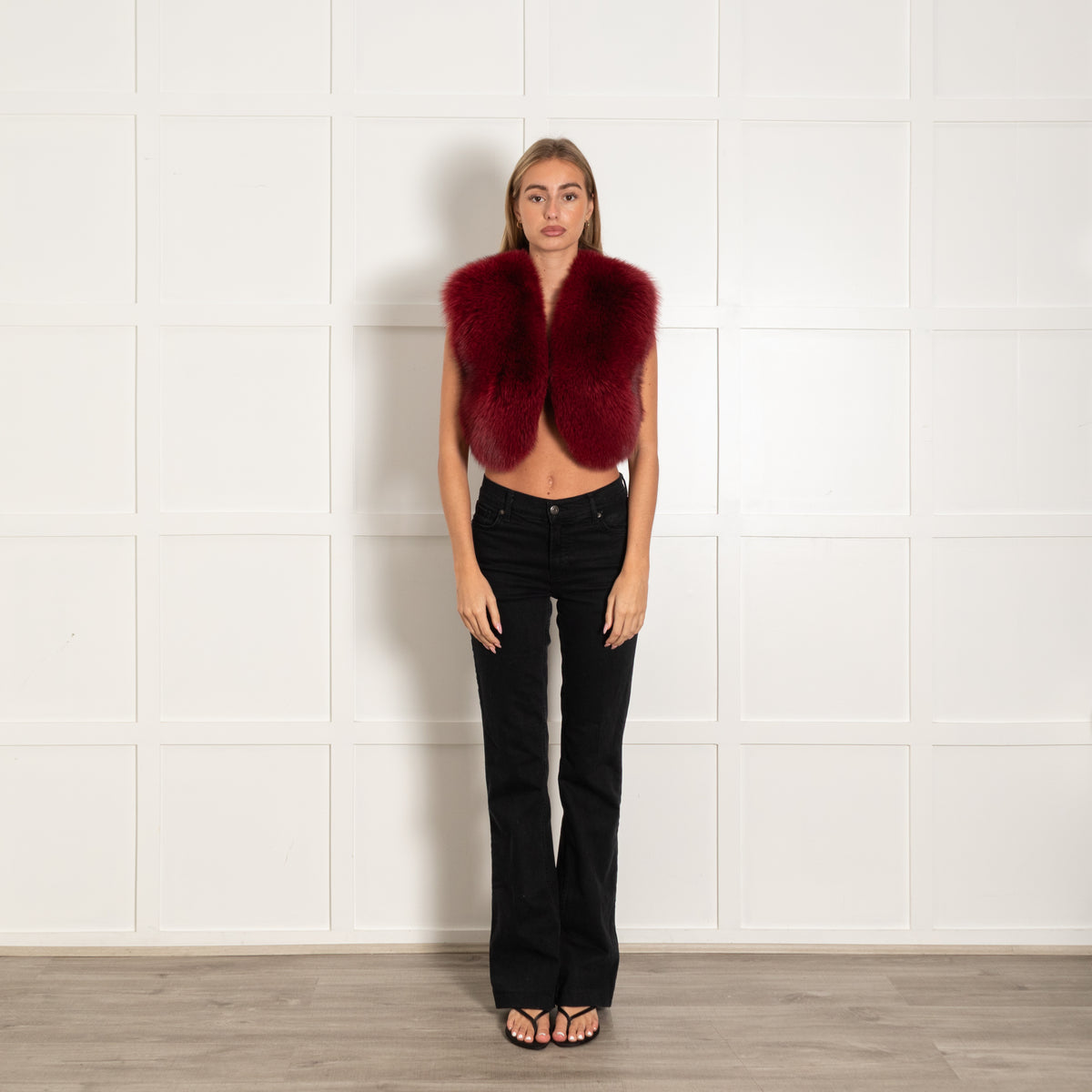 Philippa London Burgundy Fox Fur Gilet